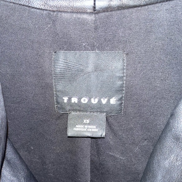 Trouvé Draped Collar Leather Jacket 🌵xs - Picture 8 of 16